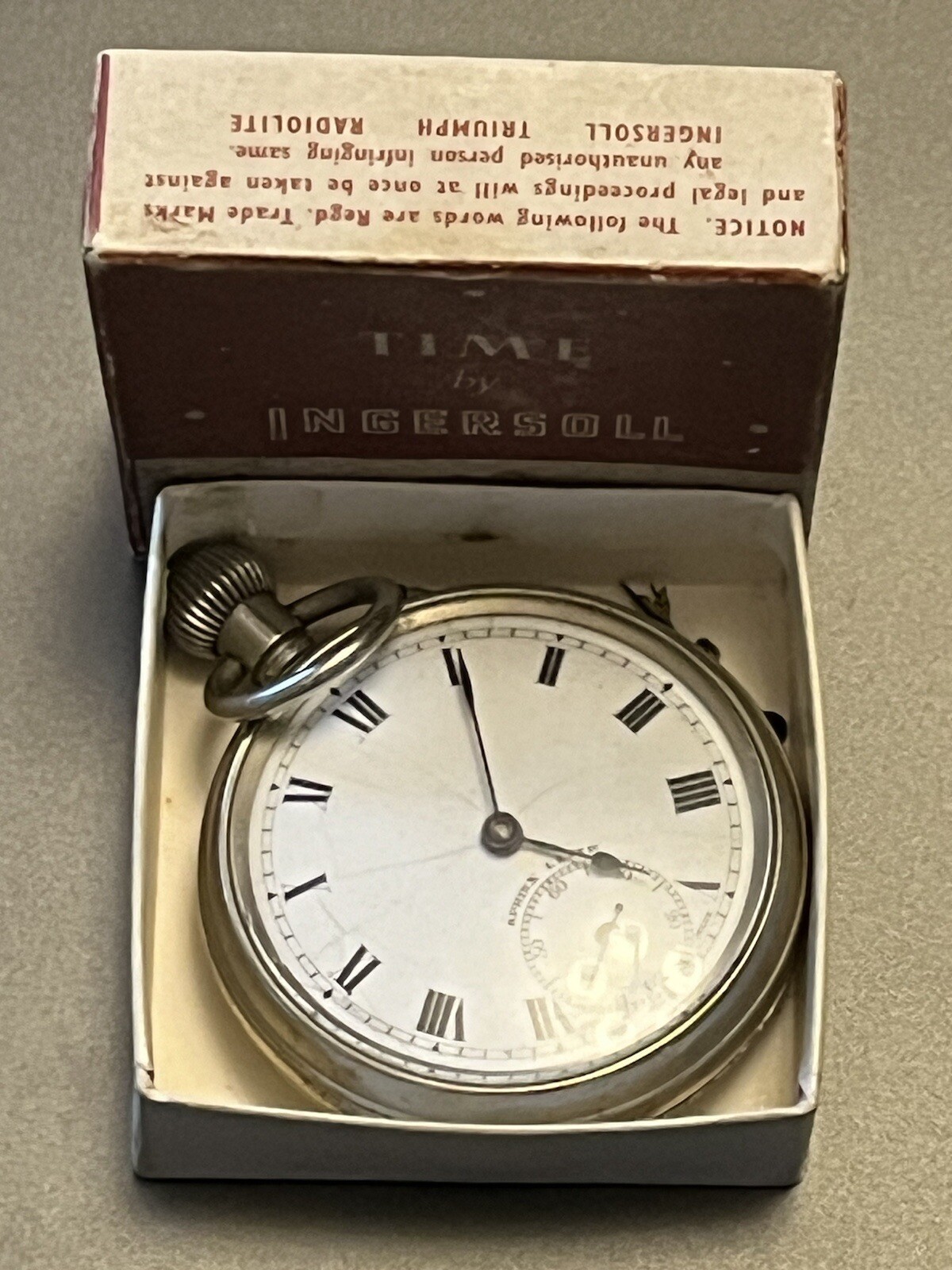 ingersoll radiolite pocket watch For Repair With Box eBay