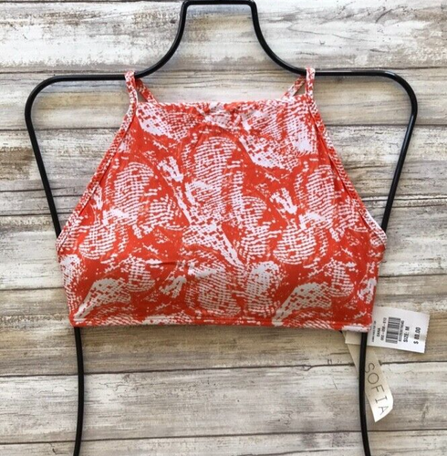SOFIA by ViX NARANJA PAISLEY DANA CUELLO ALTO HALTER BIKINI TOP (M) NUEVO CON ETIQUETAS - Imagen 6 de 12
