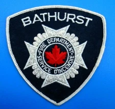 Bathurst Fire Department (New Brunswick, Canada) Silver Thread Shoulder Patch 4"