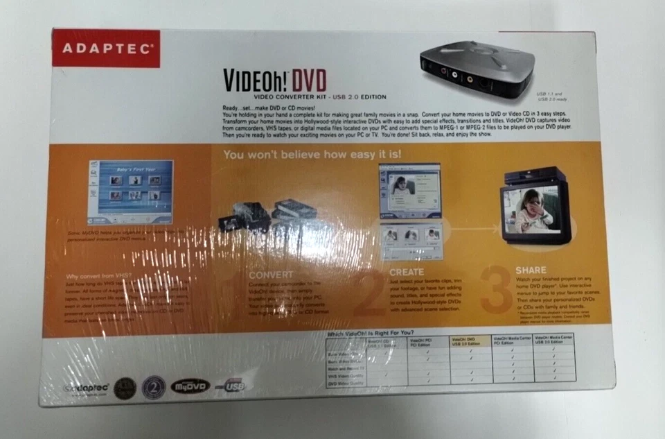 DVD Video Complete Converter Kit USB 2.0 VHS Hi8 Camcorder CD Home VideOh! - Image 3 of 4