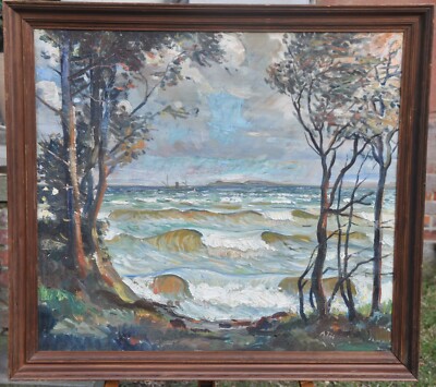 Alf Trier Hansen (1898-1947) - Oil Painting On Canvas - Maritime Scene Arte Arte