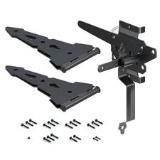 Wooden Door Hardware Set Heavy Duty 8" Trim with Hinge and Spring Lock for Ou...