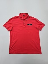 Emporio Armani Men Red Logo Polo Shirt Size Regular Excellent Condition