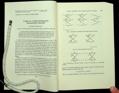 Claude E Shannon / Note on Partial Ordering for Communication Channels offprint