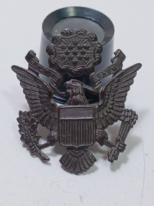 US Army Air Force Officer Hat Cap Badge Screw back Pin Eagle 2" JB9B