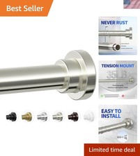 Shower Curtain Rod, 1" Diameter Heavy Duty Tension Shower Rod, Non Slip Adjus...