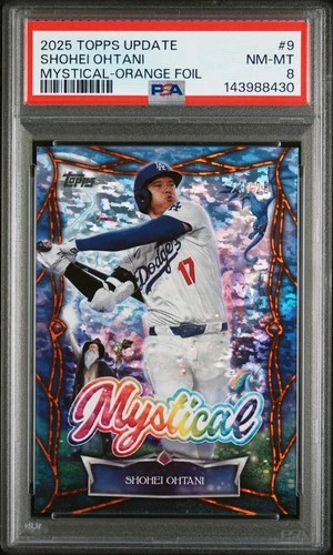 2025 Topps Update #MYS-9 Shohei Ohtani Mystical Orange Foil /25 PSA 8