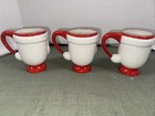 Set Of 3 Dept 56 Footed Winking Santa Mugs. One Has Small Chip On The Bottom. — photo 3