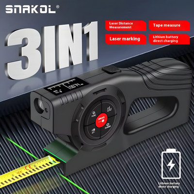 3-in-1 Digital Laser Tape Measure   Electronic Range Finder with OLED Display