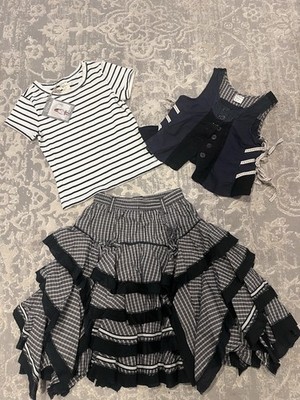 Stunning Jottum 3-Piece Girls Set | Striped Tee Vest Ruffle Skirt EU 116 (US 6)