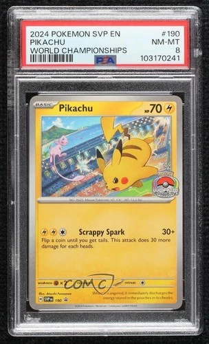 Pikachu (World Championship 2024) Pokémon Scarlet & Violet Black Star PSA 8