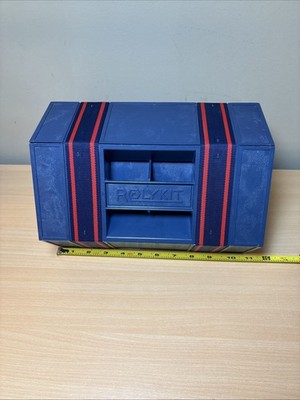 ROLYKIT Fishing/Craft  Organizer Roll-Up Case Storage Box Blue Red Tool Plastic