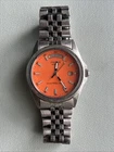 Vintage Pulsar by Seiko Men's Watch Orange Dial Day-Date Jubilee Bracelet