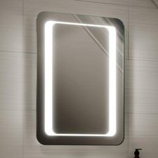 iBathUK Halo Wall Mounted LED Bathroom Mirror, Battery Powered Illuminated... 