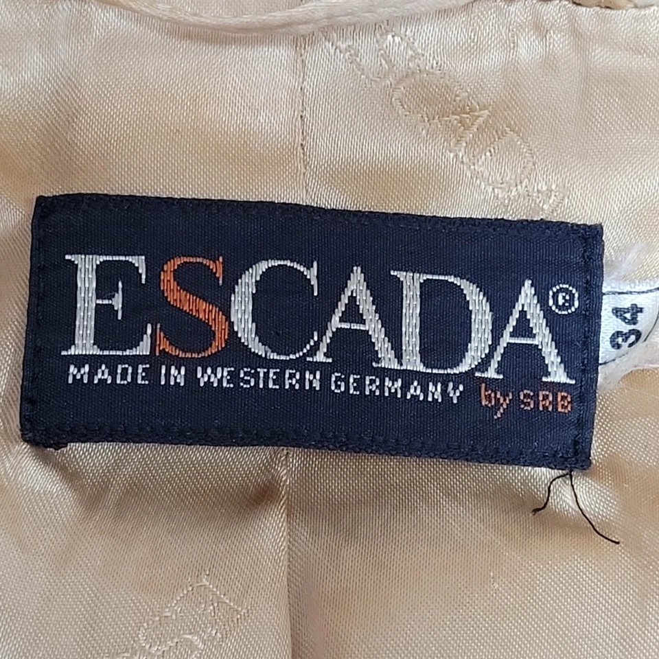 Chaqueta Abrigo De Colección Escada Amarilla Mezcla Lana Doble Pecho Abotonada Talla 34 EE. UU. 4 Foto 3 de 4