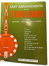 VTG 1963 Easy Arrangements Tenor Banjo Sheet Music Big Notes Diagrams Words