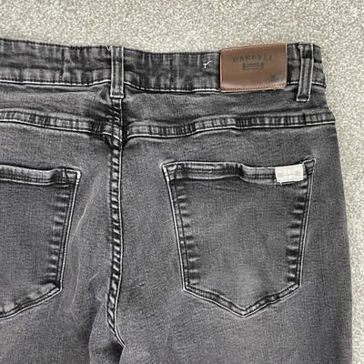 Barbell Apparel Jeans Men 32 (Fit 31x33) Slim Fit Stretch Denim Faded Black Gray