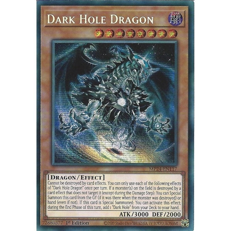 MP24-EN117 Dark Hole Dragon : Prismatic Secret Rare Card : 1st Edition : YuGiOh