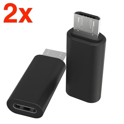 AMOZ Micro USB Adapter auf USB-C Adapter 2x Typ-C Konverter für Samsung Xiaomi LG NEU