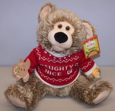 '' Nutmeg The Naughty Or Nice'' Singing Stuffed Bear A5 Nika