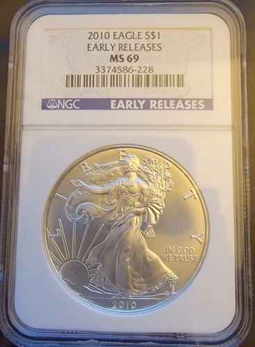 2010 American Eagle NGC MS69 Early Release Rare-0.999 Silver 1 Oz Ounce Art Coin