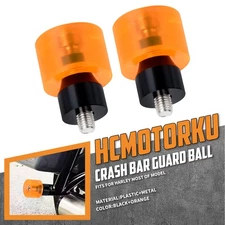 2x Engine Protective Guards Crashs Bars Amber M12 End Balls Protector For Harley