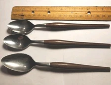 Japanese Spoons (2) With Wooden Handles 1 Large, 2 Small.