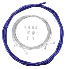 Bicycle Brake Cable Kit for Drop Bar Road - SHINY CHROME COBALT BLUE
