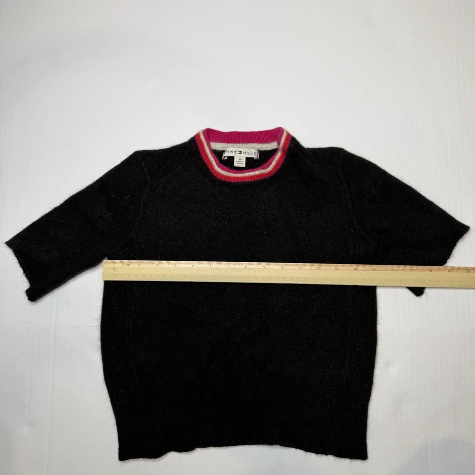 Vintage Tommy Hilfiger Womens Lambs Wool Short Sleeve Sweater Size M 1990’s Y2K - Image 4 of 4