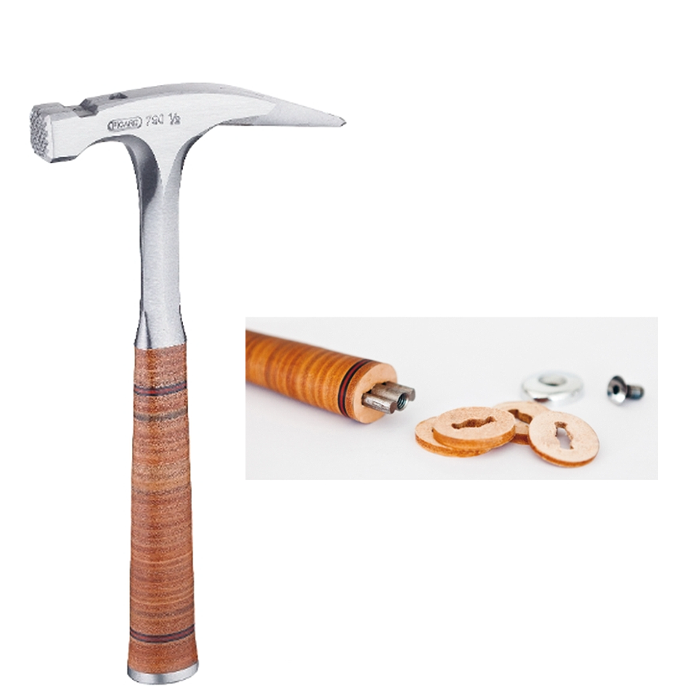 Ganzstahllatthammer 790 1/2 Kopf-g.800g M.magnet glatt Picard  