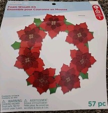 Creatology Foam Wreath Kit 15 Minutes Makes 1 Wreath Poinsettia Craft