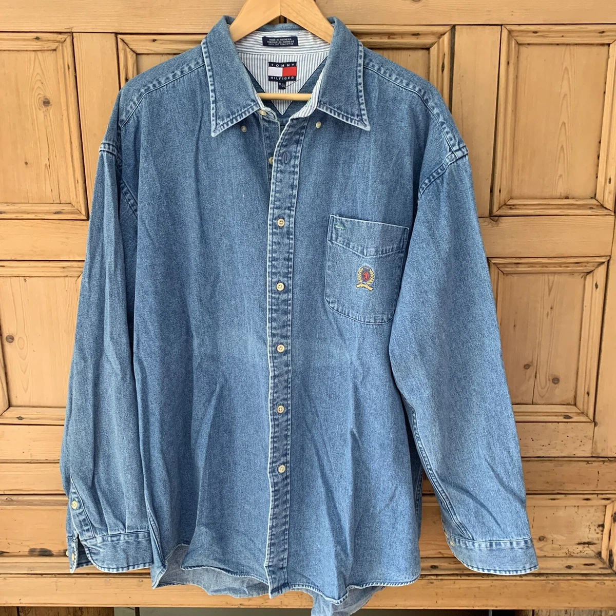 Tommy hilfiger mens denim shirt sale