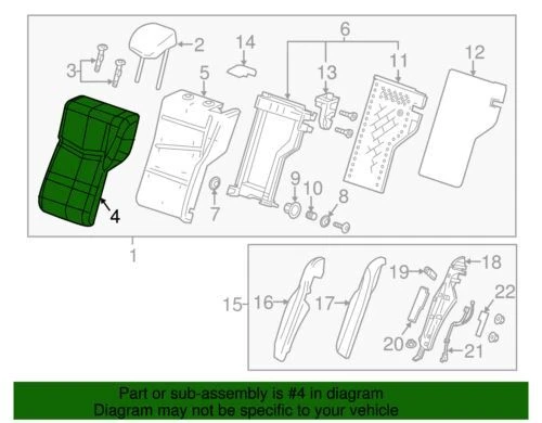 Cubierta de cojín trasero asiento lado del conductor genuino GM 2015-2016 Cadillac ATS 23455066 Foto 2 de 2