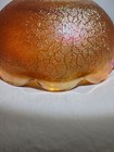 Jeannette Crackle Marigold Carnival Glass Bowl Dark Orange Scallop 7 1/2" — photo 7