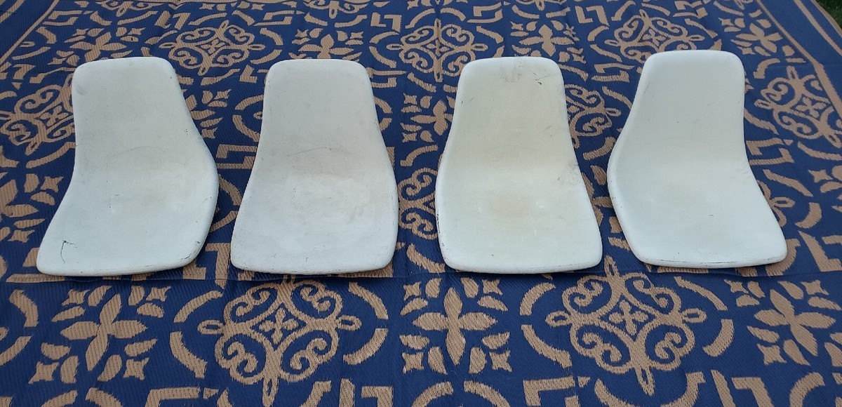 4 Herman Miller Eames Style Fiberglass Side Shell Chair White