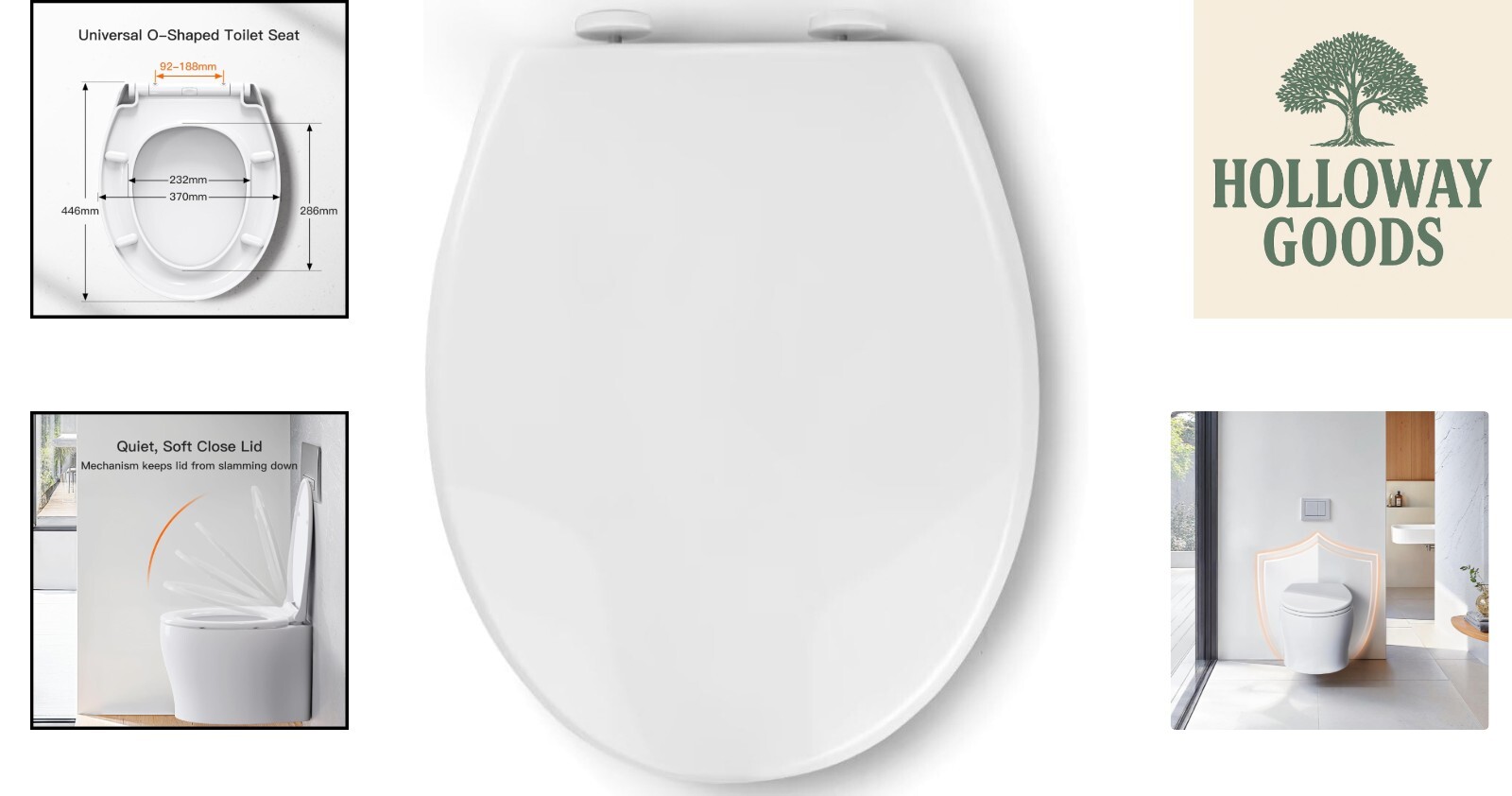 Sturdy O Shape Toilet Seat - Soft Close Mechanism & Quick Release Feature