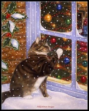 Christmas Visitor - DIY Chart Counted Cross Stitch Patterns Needlework DMC Color