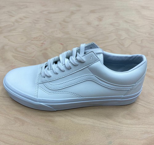 VANS Old Skool Verano Zapatillas Blancas Cuero Clásico Caído Envío Mundo |  eBay