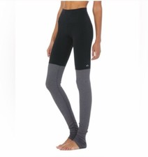 Alo Leg Warmers Black Gray Leggings XS