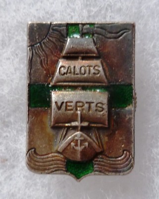 Abzeichen Badge GRÜNE SCHALEN Ferienlager Bretagne Typ Pfadfinder Pfadfinder Marine