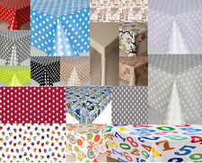 PLASTIC PVC VINYL WIPECLEAN TABLECLOTH CHILDRENS PARTIES NURSERIES CLEAR CAFE