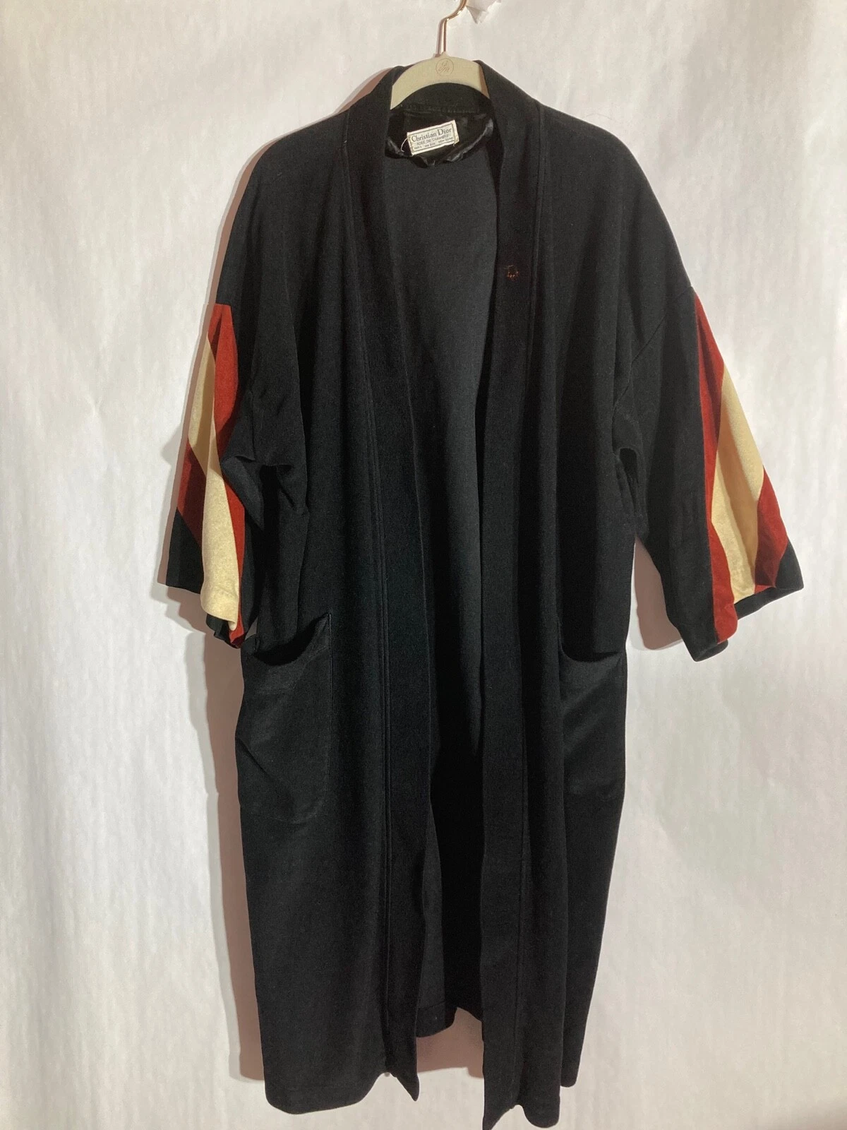Robe de bain noire velours Christian Dior ceinture manquante