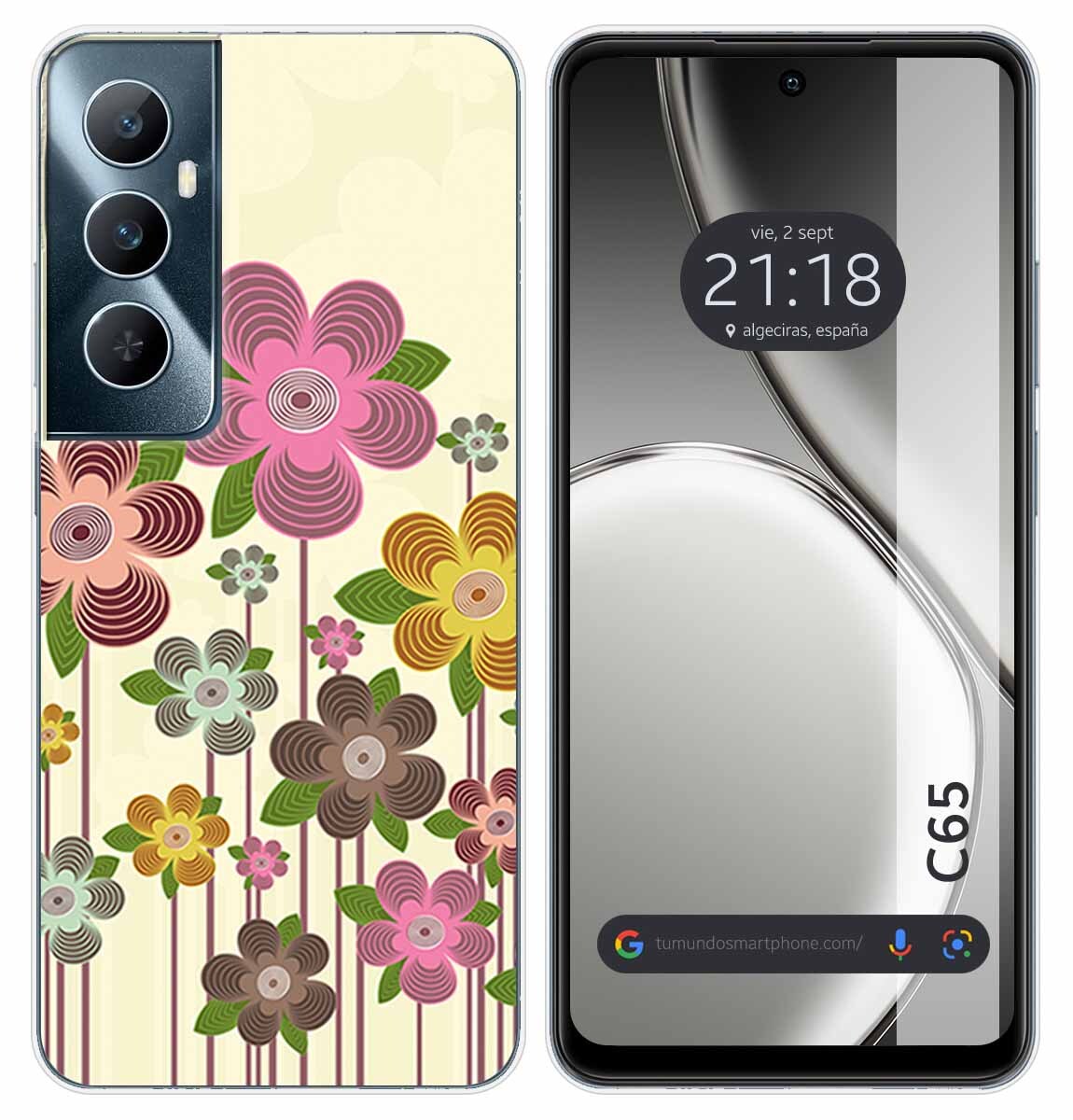 Cover Silicone per Realme C65 4G Disegno Primavera IN Fiore Disegni
