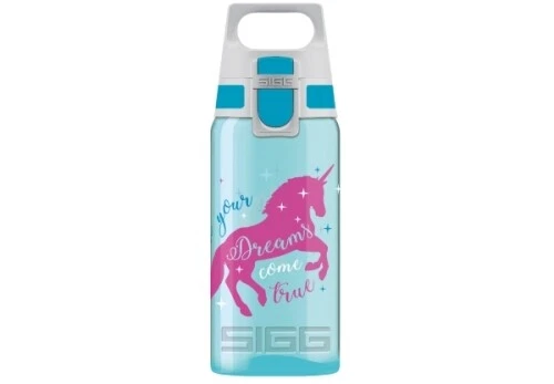 Sigg Viva One Unicorn, Kids Water Bottle, Teal, 0.5L