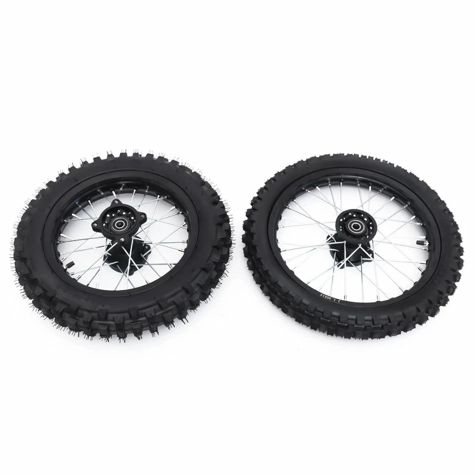 For Dirt Pit Bike 14 inch/12 inch Wheels Front 60/100-14 Rear 80/100-12 Tire Rim - Image 3 of 4