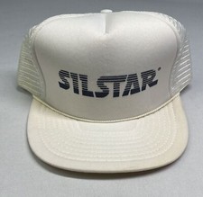 Vintage Silstar Snapback Trucker Hat Cap White Mesh