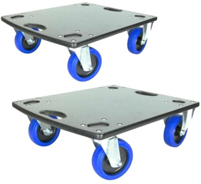 2x ADAM HALL PROFI 52x46cm Rollbrett 125 mm Bock & Lenk Rollen Blue Wheels 800kg