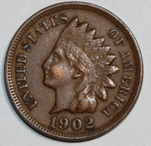 1902 INDIAN HEAD CENT - With LIBERTY & 3 1/2 DIAMONDS - XF