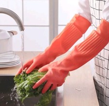 Taiwan Made - Two pairs L Size Kitchen Gloves  Laundry Dishwashing Rubber Gloves