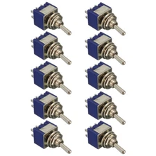 Lot10 Blue On/Off/On Miniature Toggle Switch Car Dash Dashboard DPDT 6Pin Sales